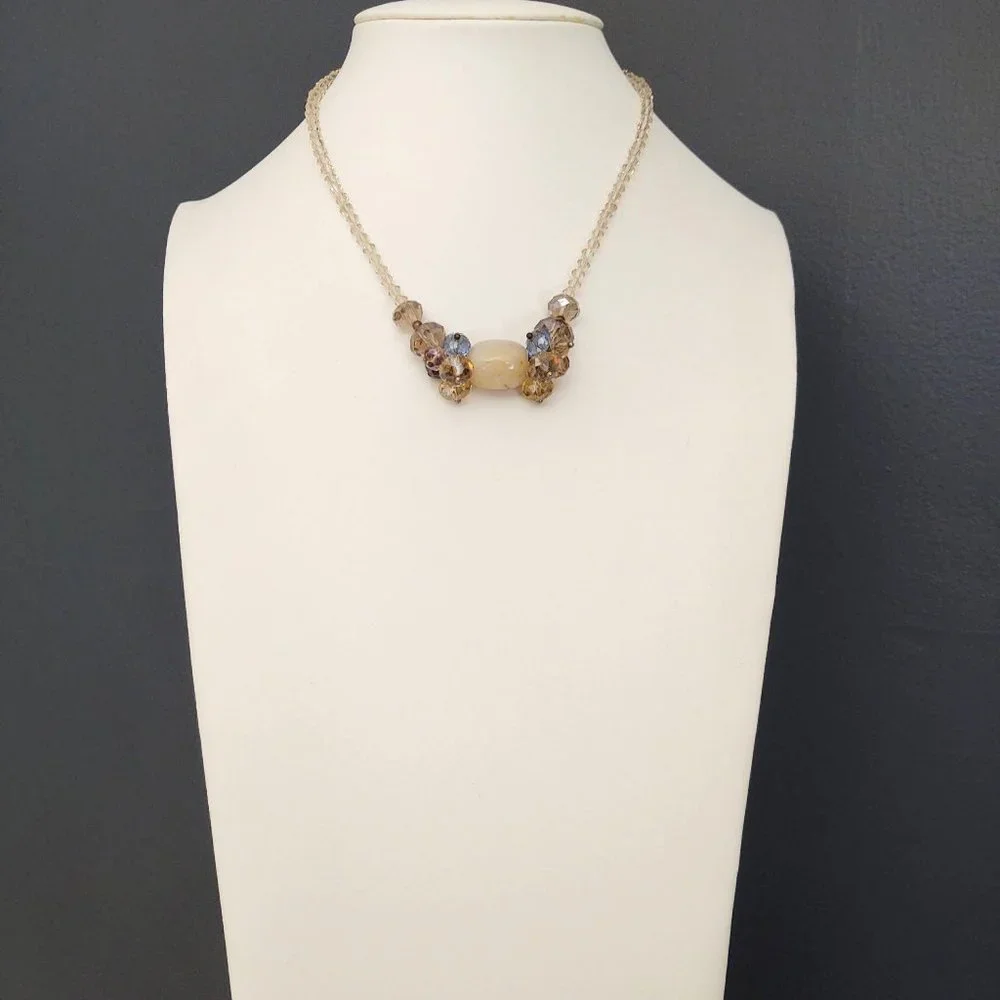 Crystal and stone necklace
